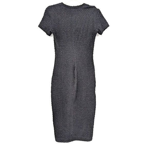 Amanda Uprichard Rosaria Textured Smocked Stretch Black Midi Dress Size XS - Picture 3 of 12